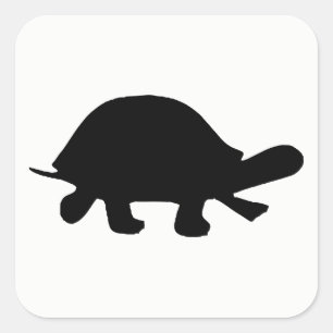 Turtle Silhouette Square Sticker