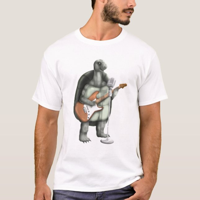 Turtle Singing Guitar Player Musician Music Guitar T-Shirt (Front)