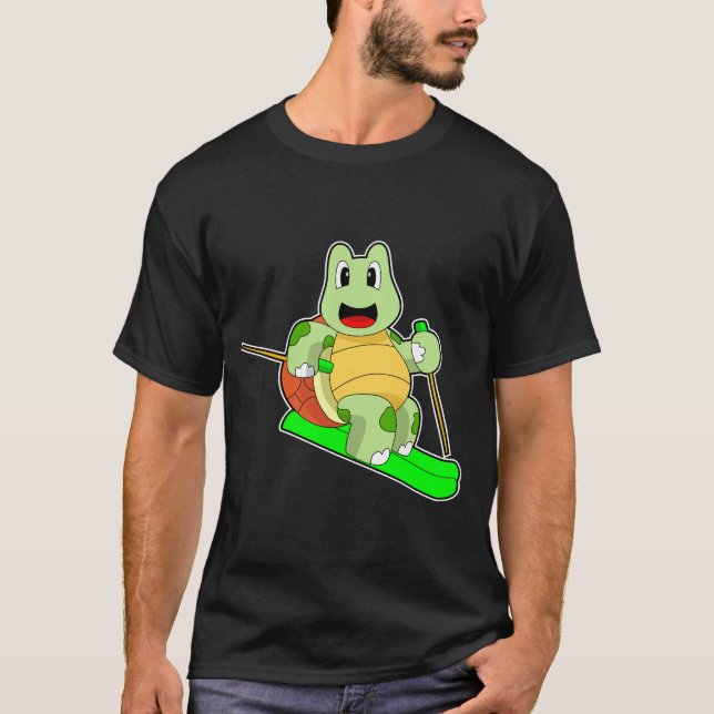 Turtle Skier Ski T-Shirt (Front)