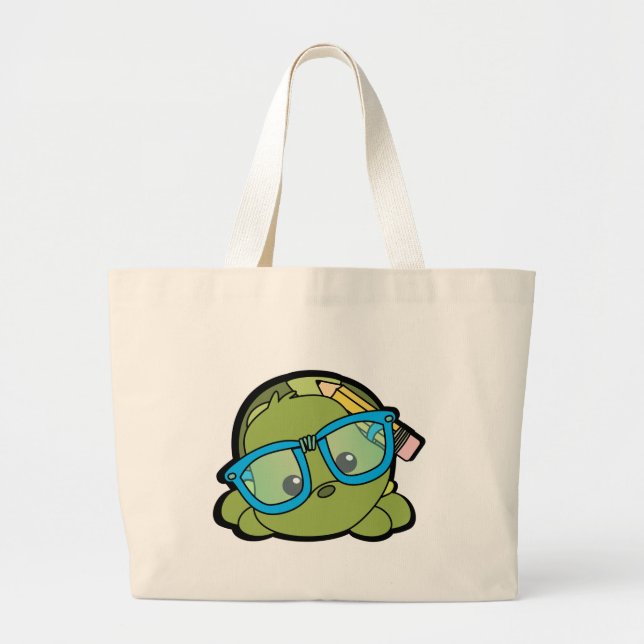 Turtle Smarty Large Tote Bag (Front)