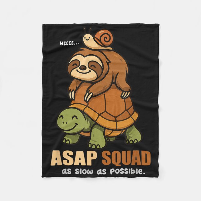 Turtle Snail Sloth Asap Squad Slow Animal Lover Bo Fleece Blanket (Front)