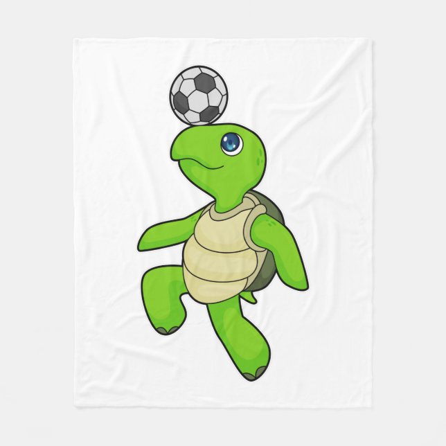 Turtle Soccer player Soccer Fleece Blanket (Front)