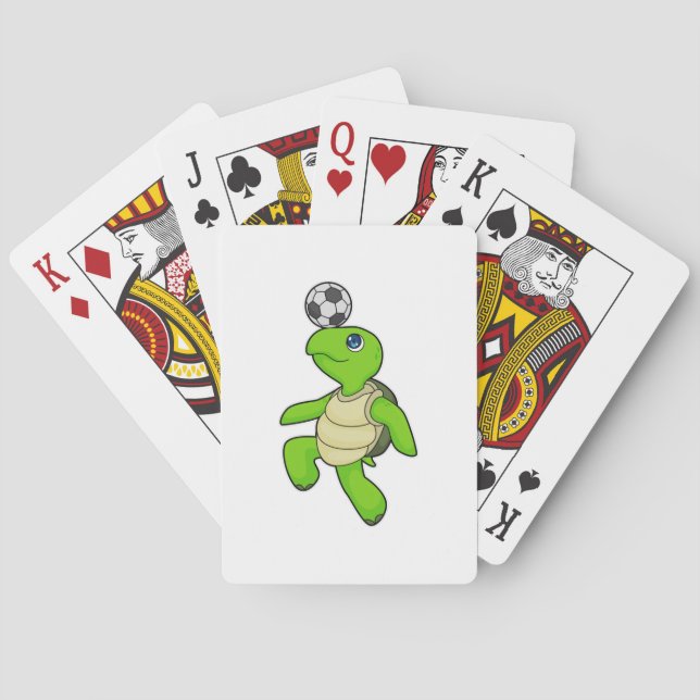 Turtle Soccer player Soccer Playing Cards (Back)