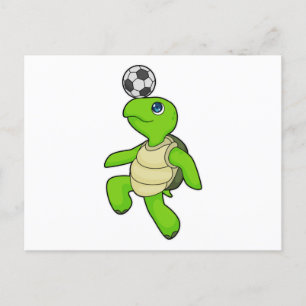 Turtle Soccer player Soccer Postcard