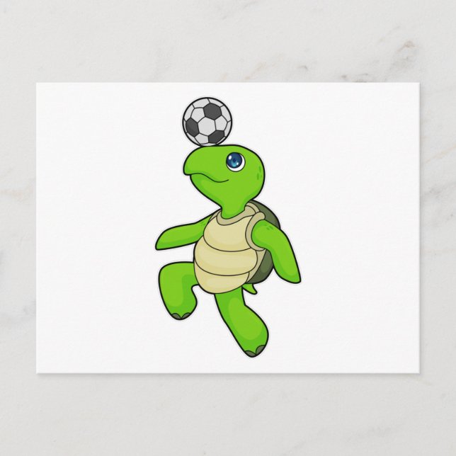 Turtle Soccer player Soccer Postcard (Front)