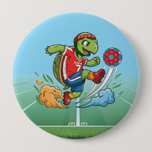 Turtle Soccer player with team USA 10 Cm Round Badge