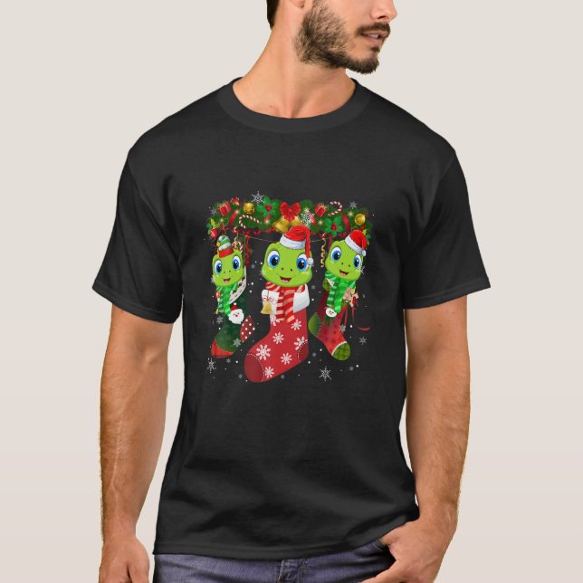 Turtle Socks Christmas Funny Family Pajamas Christ T-Shirt (Front)