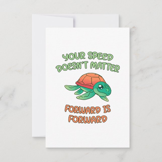 Turtle Speed Doesnt Matter Thank You Card (Front)