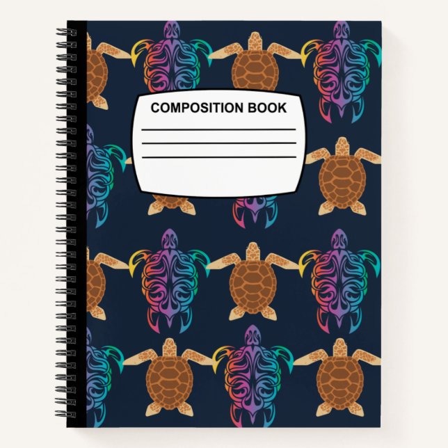 Turtle Spiral composition Notebook (Front)
