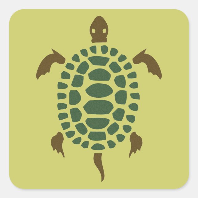 Turtle Square Sticker (Front)