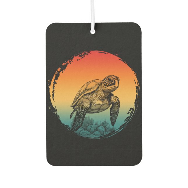 turtle summer ocean sunset  car air freshener (Front)