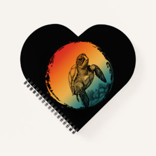 turtle summer ocean sunset notebook