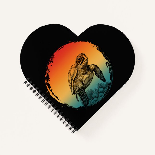 turtle summer ocean sunset  notebook (Front)