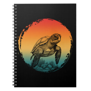 turtle summer ocean sunset notebook