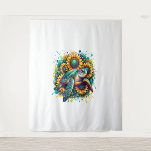 Turtle Sunflower Tapestry