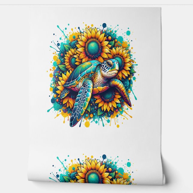 Turtle Sunflower Wallpaper (Unrolling)