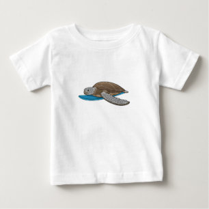 Turtle Surfer Surfboard Baby T-Shirt