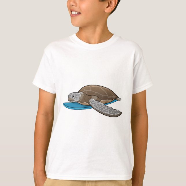 Turtle Surfer Surfboard T-Shirt (Front)