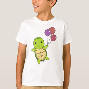 Turtle Sweet Animal Flies Balloons Children T-Shirt