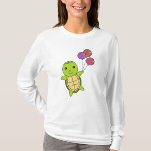 Turtle Sweet Animal Flies Balloons Children T-Shirt