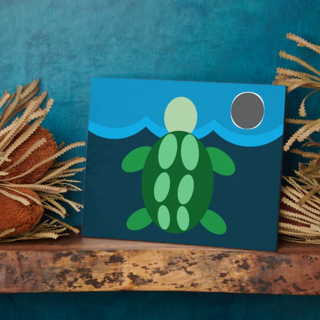 turtle swimming at midnight. plaque (Side)