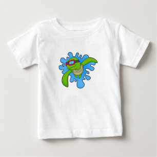 Turtle Swimming Swimming goggles Baby T-Shirt