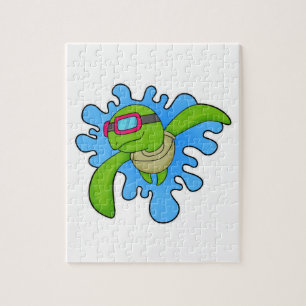 Turtle Swimming Swimming goggles Jigsaw Puzzle