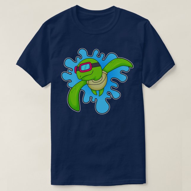 Turtle Swimming Swimming goggles T-Shirt (Design Front)
