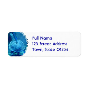 Turtle Swimming Underwater Mailing Label