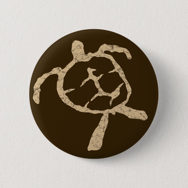 turtle-tan 6 cm round badge (Front)