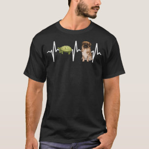 Turtle Tibetan Spaniel Heartbeat Dog T-Shirt