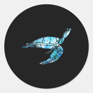 Turtle Tie Dye Watercolor Sea Ocean Save Planet Ea Classic Round Sticker