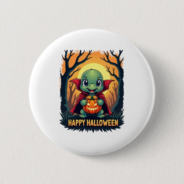 Turtle Tortoise Boo Vampire Trick Or Treat Hallowe 6 Cm Round Badge (Front)