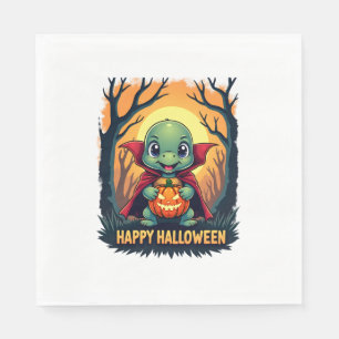 Turtle Tortoise Boo Vampire Trick Or Treat Hallowe Napkin