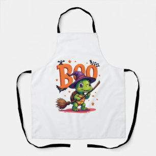 Turtle Tortoise Boo Witch Trick Or Treat Halloween Apron