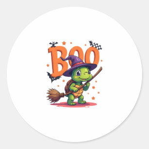 Turtle Tortoise Boo Witch Trick Or Treat Halloween Classic Round Sticker