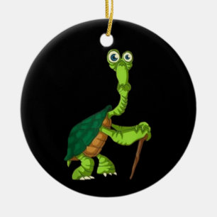 Turtle Tortoise Retired Funny Standing Turtle Reti Ceramic Tree Decoration