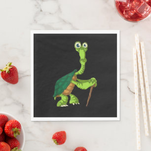 Turtle Tortoise Retired Funny Standing Turtle Reti Napkin