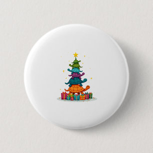 Turtle Tree Christmas Tree Adorable Turtle Christm 6 Cm Round Badge