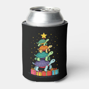 Turtle Tree Christmas Tree Adorable Turtle Christm Can Cooler