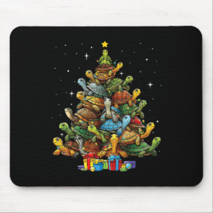 Turtle Tree Christmas Tree Adorable Turtle Christm Mouse Mat