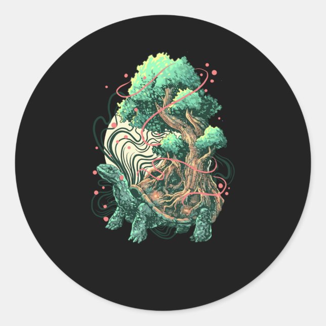Turtle Tree Classic Round Sticker (Front)