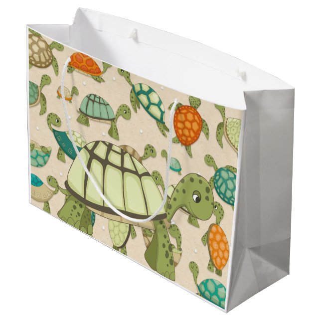 Turtle Turtles Everywhere Large Gift Bag (Back Angled)