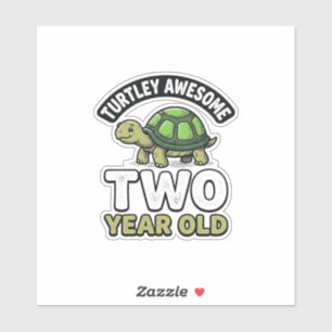 Turtle Two Year Old Birthday Vintage Engraving Shi