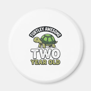 Turtle Two Year Old Birthday Vintage Engraving Shi Magnet