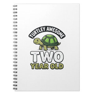 Turtle Two Year Old Birthday Vintage Engraving Shi Notebook