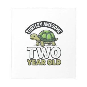 Turtle Two Year Old Birthday Vintage Engraving Shi Notepad
