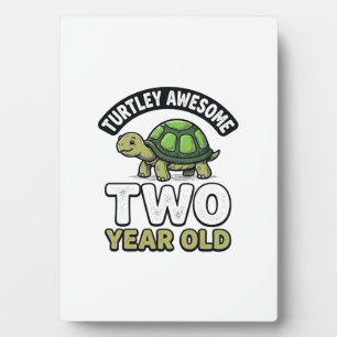 Turtle Two Year Old Birthday Vintage Engraving Shi Plaque
