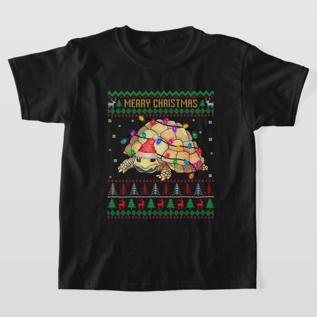 Turtle Ugly Christmas Sweater Santa Turtle Christm (Laydown)