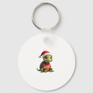 Turtle Ugly Sweater Santa Hat Christmas T-Shirt (2 Key Ring